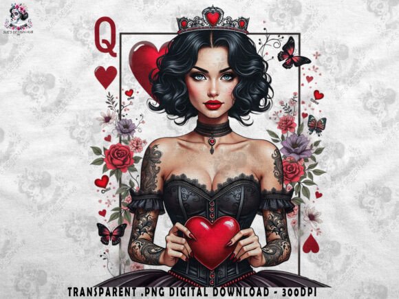 Download Queen of Hearts Gothic Art - Hearts Collection