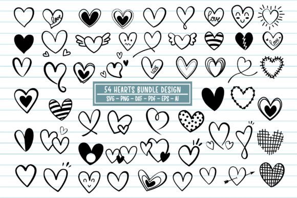 Download 54 Hearts Svg Heart Buldle SVG Valentine - Hearts Collection