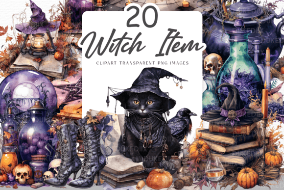 Download Watercolor Witch Item Clip Art - Clip art Collection