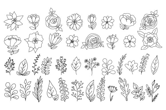 Download One Line Flowers Set - One line Collection