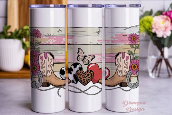 Download Country Western Hearts 20oz Tumbler Wrap - Hearts Collection