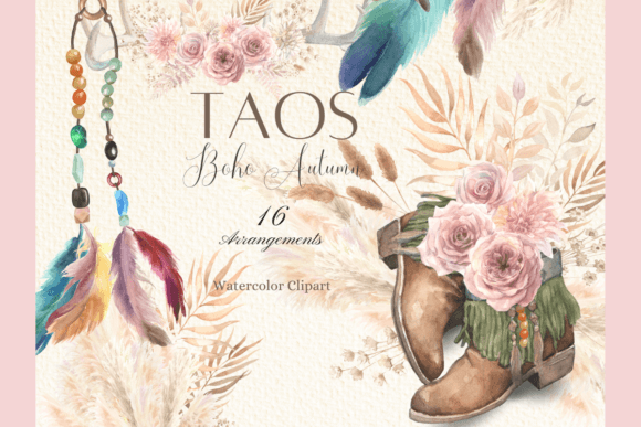 Download Watercolor Boho Western Arrangements Set - Arrangements Collection