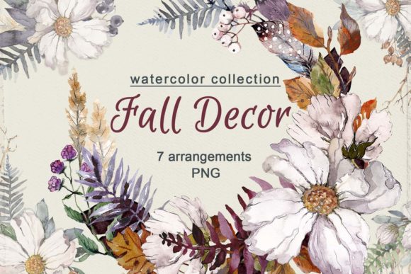 Download Watercolor Fall Decor Arrangements - Premium Bundle
