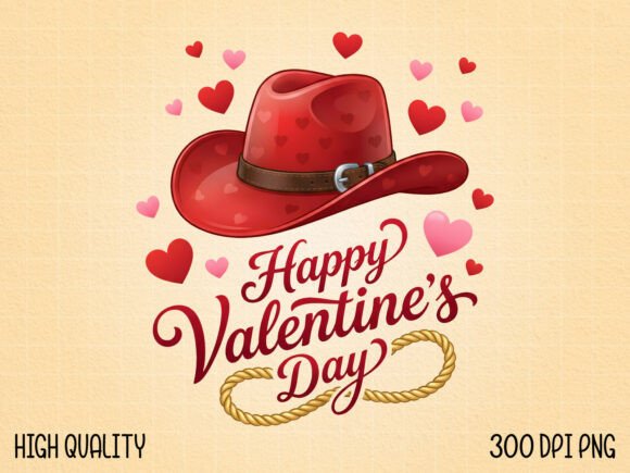Download Valentine Red Western Hat Hearts PNG - Hearts Collection
