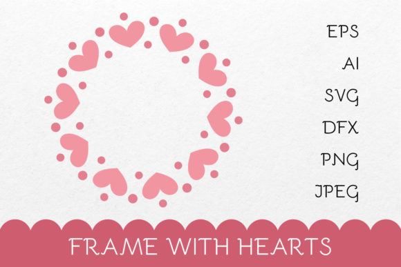 Download Round Frame with Hearts - Hearts Collection