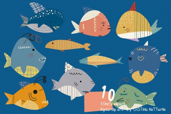 Download Colorful Fishes Clip Art - Clip art Collection